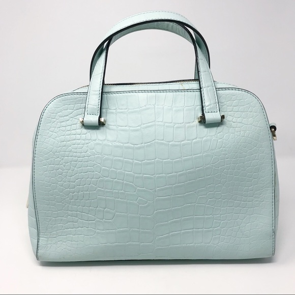 Kate Spade Kay Street Croc Small Blue Satchel Bag - Picture 3 of 8